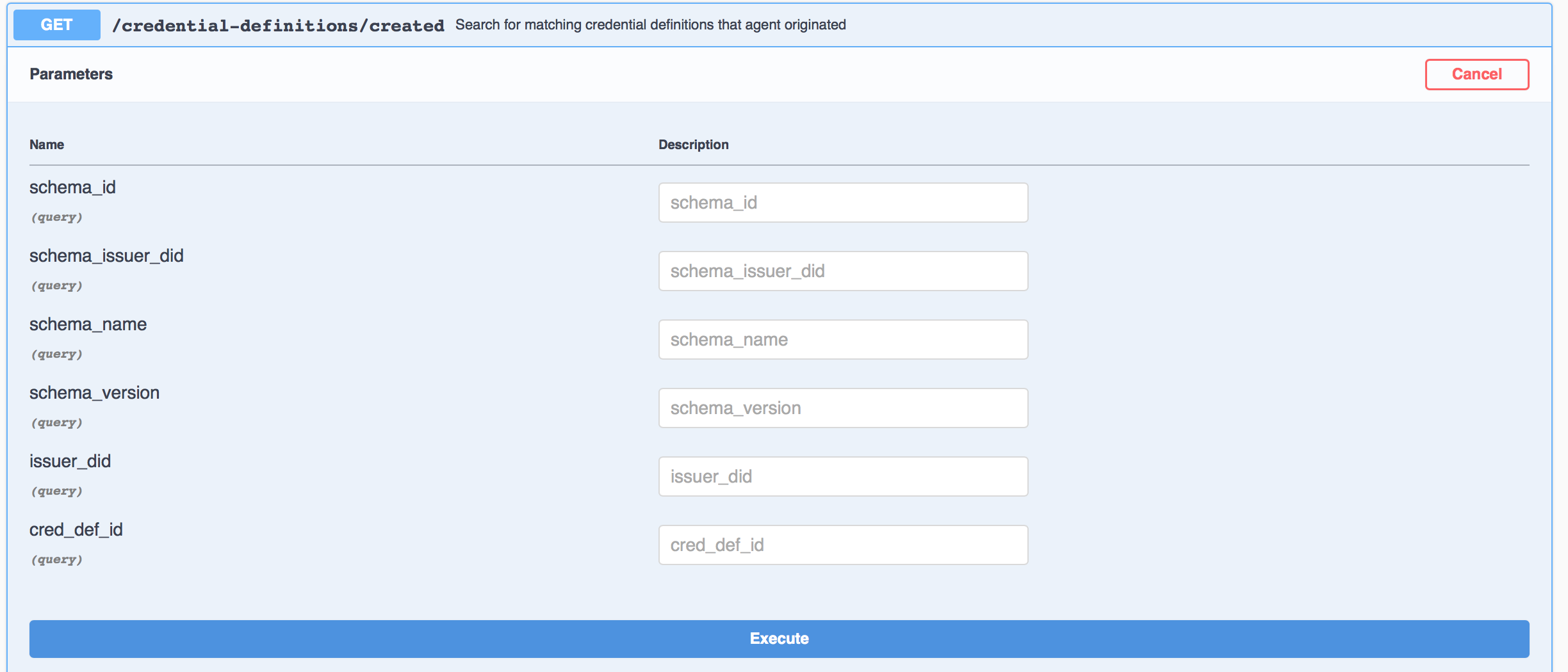 Search Credential Definitions